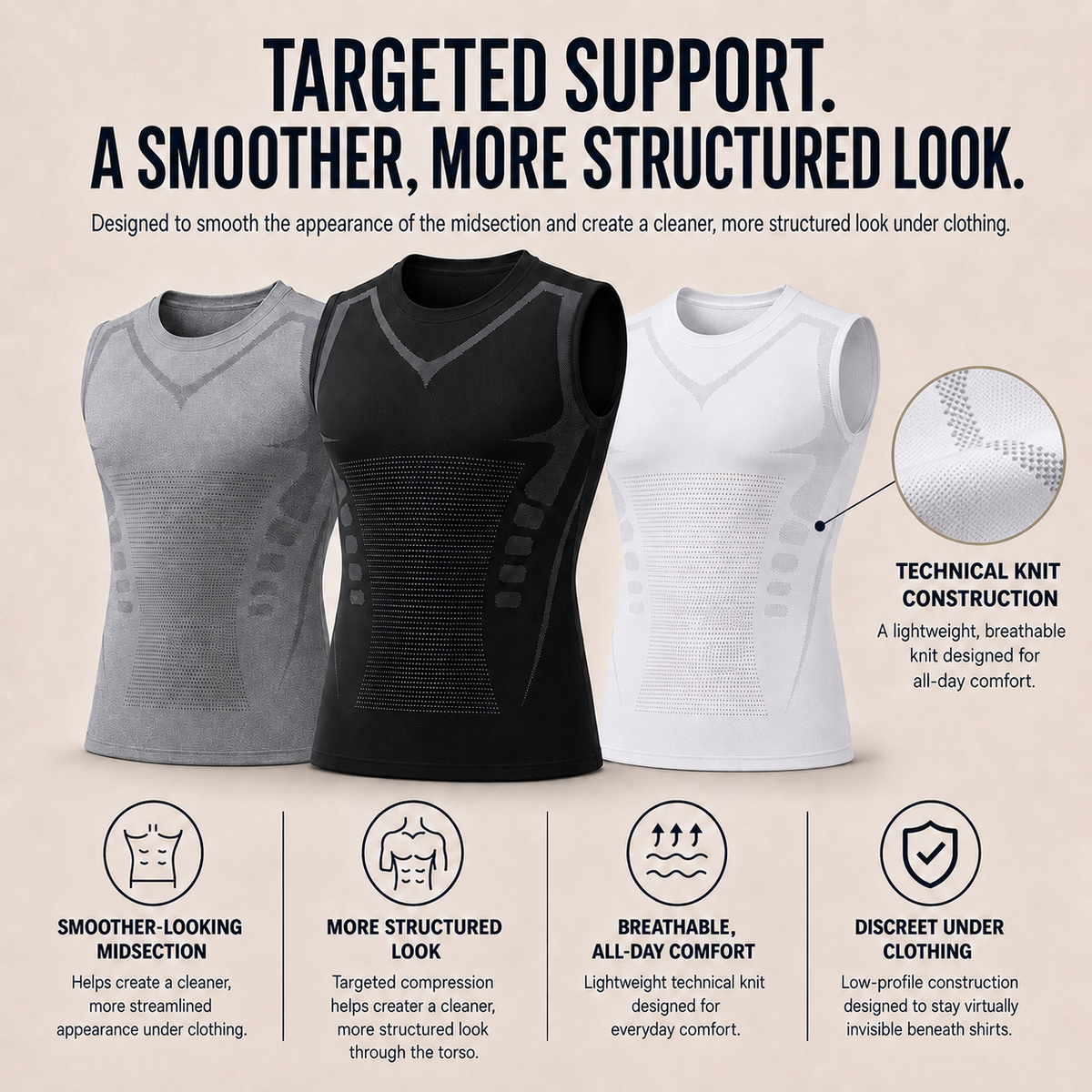 DEFYNMEN Men’s Sculpting Compression Undershirt
